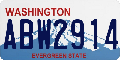 WA license plate ABW2914