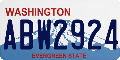 WA license plate ABW2924