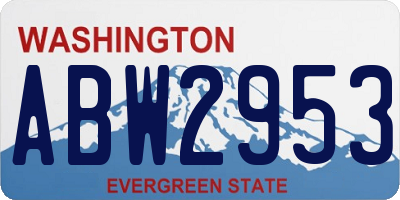 WA license plate ABW2953