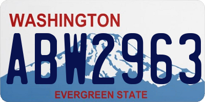 WA license plate ABW2963