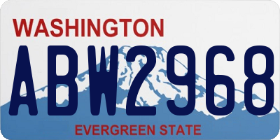 WA license plate ABW2968