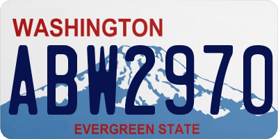 WA license plate ABW2970