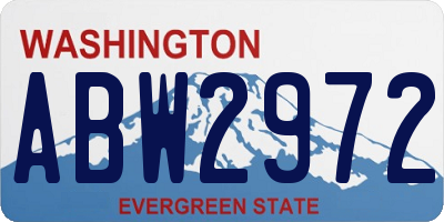 WA license plate ABW2972