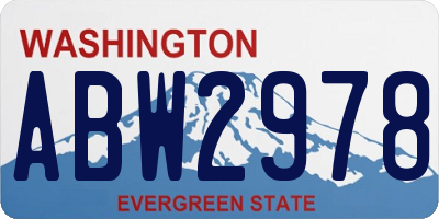 WA license plate ABW2978