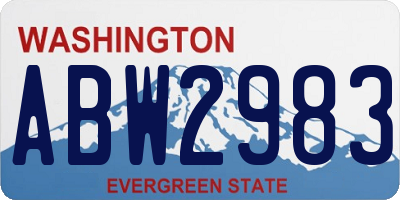 WA license plate ABW2983
