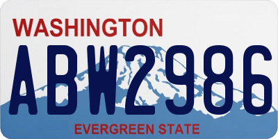 WA license plate ABW2986