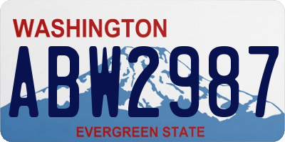 WA license plate ABW2987