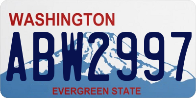 WA license plate ABW2997
