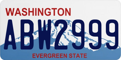 WA license plate ABW2999