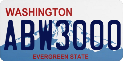 WA license plate ABW3000
