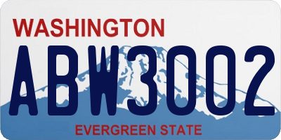 WA license plate ABW3002