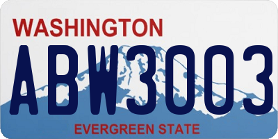 WA license plate ABW3003