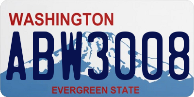 WA license plate ABW3008