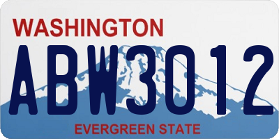 WA license plate ABW3012