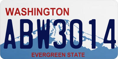 WA license plate ABW3014