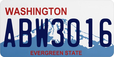 WA license plate ABW3016