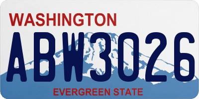 WA license plate ABW3026