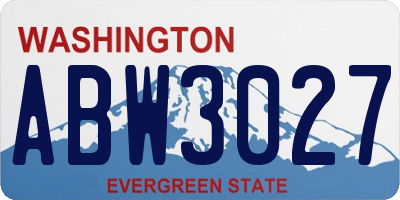 WA license plate ABW3027