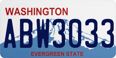 WA license plate ABW3033