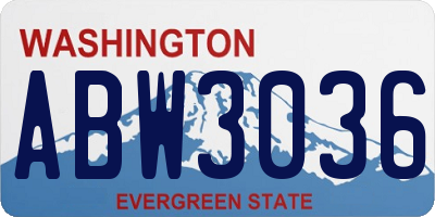 WA license plate ABW3036
