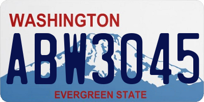 WA license plate ABW3045