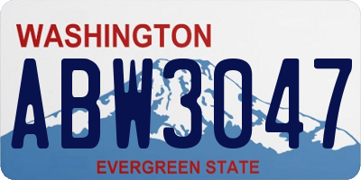 WA license plate ABW3047