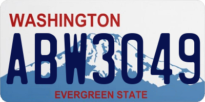 WA license plate ABW3049