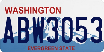WA license plate ABW3053