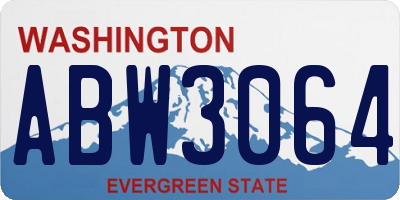 WA license plate ABW3064