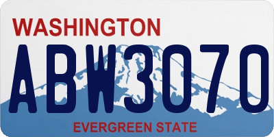 WA license plate ABW3070