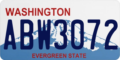 WA license plate ABW3072