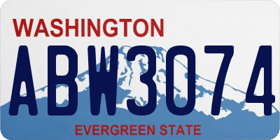 WA license plate ABW3074