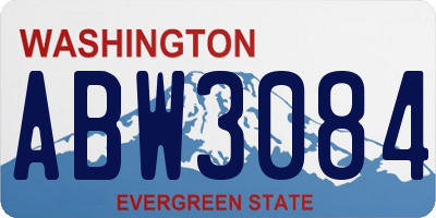 WA license plate ABW3084