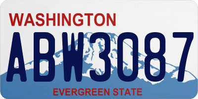 WA license plate ABW3087