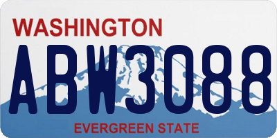 WA license plate ABW3088