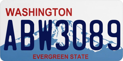WA license plate ABW3089