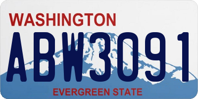 WA license plate ABW3091