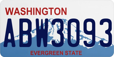 WA license plate ABW3093