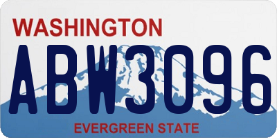 WA license plate ABW3096