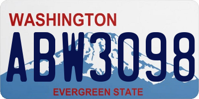 WA license plate ABW3098