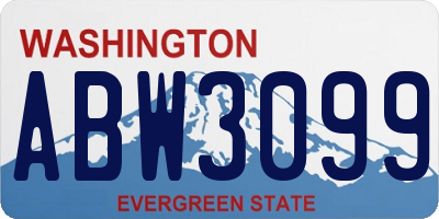 WA license plate ABW3099