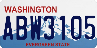 WA license plate ABW3105