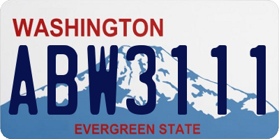 WA license plate ABW3111