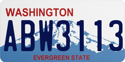WA license plate ABW3113