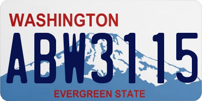 WA license plate ABW3115
