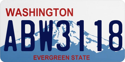 WA license plate ABW3118