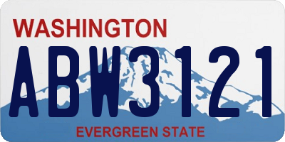 WA license plate ABW3121