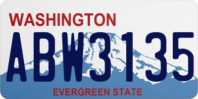 WA license plate ABW3135