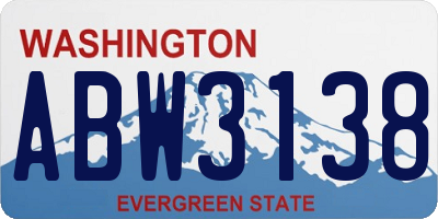 WA license plate ABW3138