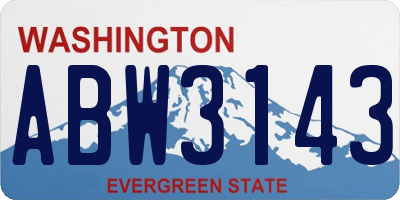 WA license plate ABW3143